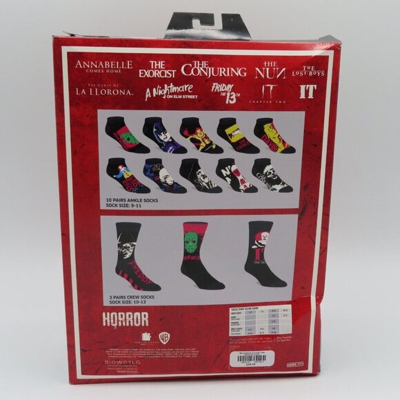 Bioworld HORROR 13 Scary Days of Socks Advent Box Men One Size Ankle Crew - Picture 2 of 10